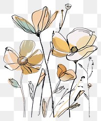 PNG Flower sketch art illustrated.