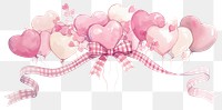 PNG Heart balloon in center illustration watercolor romantic.