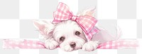 PNG Puppy illustration animal ribbon.