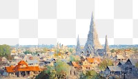 PNG PNG Wat arun landscape painting outdoors architecture. 