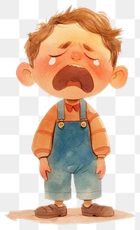 PNG A cute boy crying illustration watercolor children's.