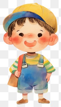 PNG A cute boy wearing graduated cloth illustration watercolor child.