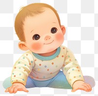 PNG A cute baby illustration children's crawling.