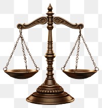 PNG 3d bronze scales of justice courtroom weighing balance.