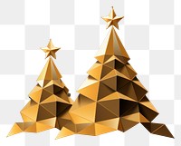 PNG Golden low-poly christmas tree background design night.