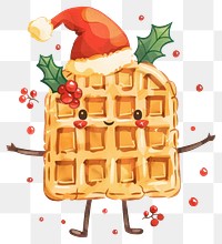 PNG Christmas waffle christmas cartoon food.