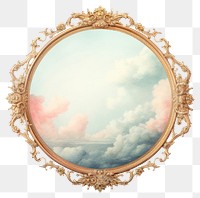 PNG Vintage cloud circle frame white background photography rectangle.