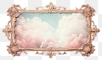 PNG Vintage frame of cloud white background rectangle furniture.