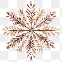 PNG Snowflake illustration watercolor winter.