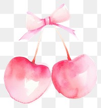 PNG Coquette cherry cherries illustration watercolor.