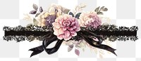 PNG Illustration flowers dahlia ribbon.