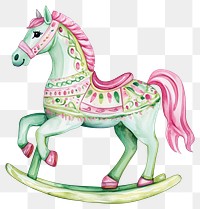 PNG Christmas rocking horse design colors illustration.