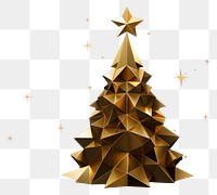 PNG Golden low-poly christmas tree background design star.