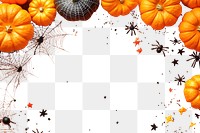 PNG Pumpkins spiders background halloween.