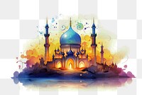 PNG vibrant mosque artistic illustration