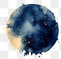 PNG Indigo galaxy watercolor painting gold.