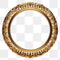 PNG Vintage circle frame gold picture golden.