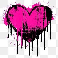 PNG Melting heart doodle grunge black pink.