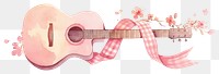 PNG Guitar illustration watercolor ribbon.