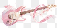 PNG Guitar illustration background ribbon.