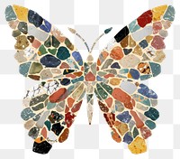 PNG Pastel terrazzo butterfly art mosaic illustration.