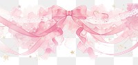 PNG Star with pink and white lace illustration watercolor ribbon.