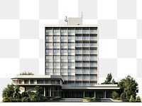 PNG Mid century modern hotel architecture building urban.