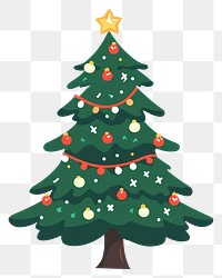 PNG Simple Christmas tree christmas illustration decorated.