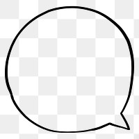 speech bubble png simple outline, transparent background