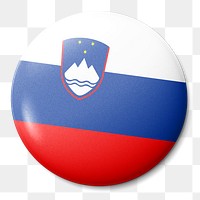 Slovenia flag png round badge, transparent background