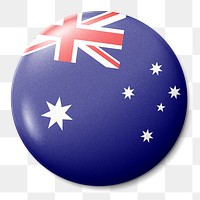 Australian flag png round badge, transparent background