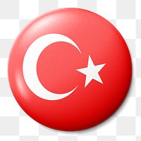 T&uuml;rkiye flag png round badge, transparent background