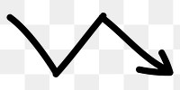 PNG Black downward zigzag arrow, transparent background