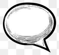 Comic speech bubble png black outline, transparent background