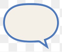 PNG blue doodle speech bubble, transparent background