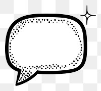 Comic speech bubble png black outline, transparent background