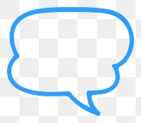 PNG blue doodle speech bubble, transparent background