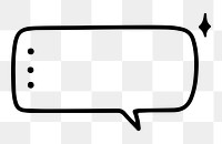 Speech bubble png black outline, transparent background