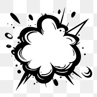 PNG comic explosion cloud bubble, transparent background