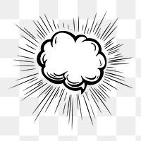 PNG comic cloud speech bubble, transparent background