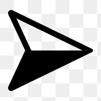 PNG Black arrow icon for navigation, transparent background