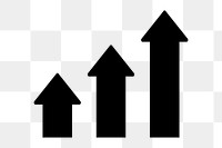 PNG Growth arrows upward trend illustration, transparent background