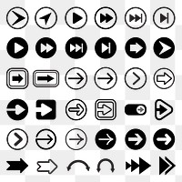 PNG diverse arrow icon set, transparent background