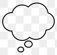 Thought bubble png outline shape, transparent background