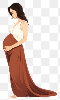 PNG Asian pregnant woman fashion adult dress. 