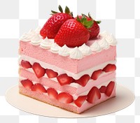 PNG Strawberry cake dessert fruit cream. 