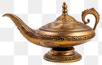 PNG Golden magic lamp pottery teapot bronze.