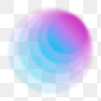 Gradient blue pink png element shape effect, transparent background