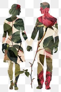 PNG Rose Collage couple pattern collage flower.