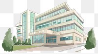 PNG Cartoon of hospital architecture building city.